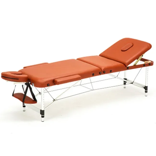 Hot sale portable low height 3 section aluminium beauty massage spa table bed