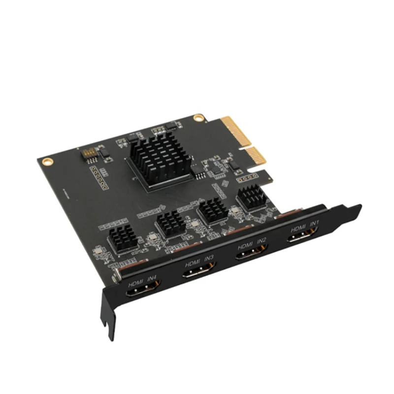 4 Channel Video Card HD-compatible PCIE Capture Card 1080p 60fps OBS Wirecast Live Broadcast Streaming Adapter Quad Ports