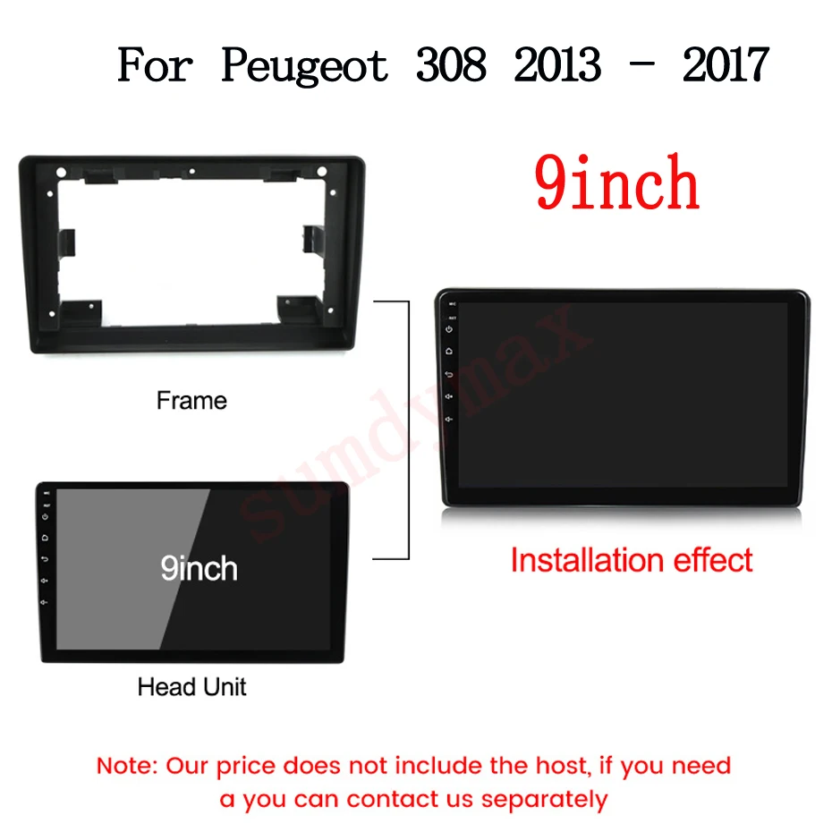 

9inch 2 din Radio frame for Peugeot 308S 308 2013 - 2017 DVD Player Installation Panel Surround Dash Trim Kit Audio frame