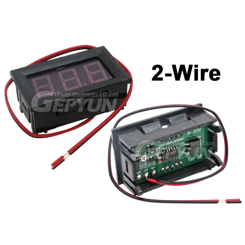 0.56 \'\'Mini Digital Voltmeter AC DC 2-Wire 3-Wire 0-30V 0-100V 4.5V-30V 5-120V 70-500V Voltage Panel Meter 6V 12V 24V 110V 220V