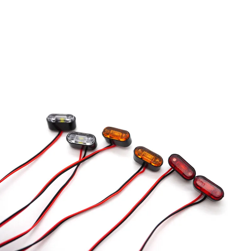 RC LED Side Marker Warning Light 5x11mm 8x8mm Round Square for Crawler Truck Buggy Accessories Parts Front Rear