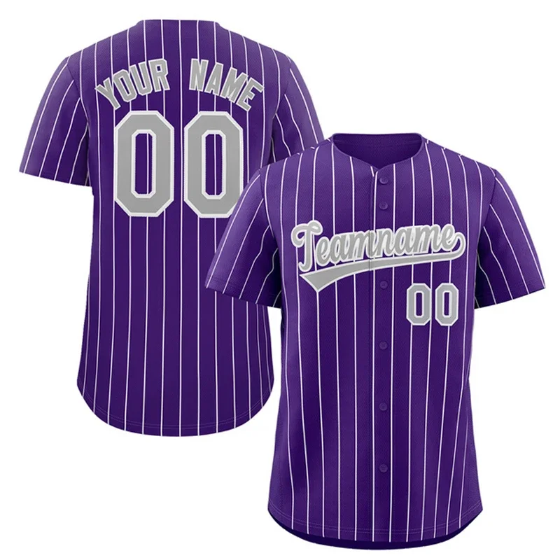 Purple Line Series Sportswear Tops Custom Baseball Jersey Shirt Printed for Men and Women Shirt Casual Hiphop Shirts