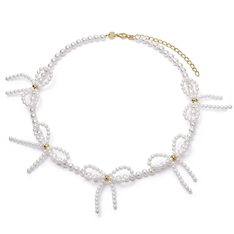 

Gem 2025 Последняя мода Стерлинговое серебро 925 пробы Золото 18 карат Классический жемчужный бант Ожерелье с подвеской