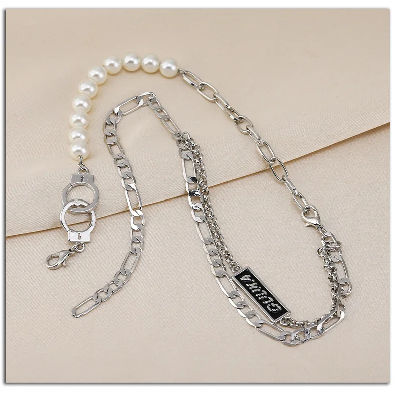 

Titanium steel necklaces with letters for men and women, and women's sweater chains, exquisite necklaces