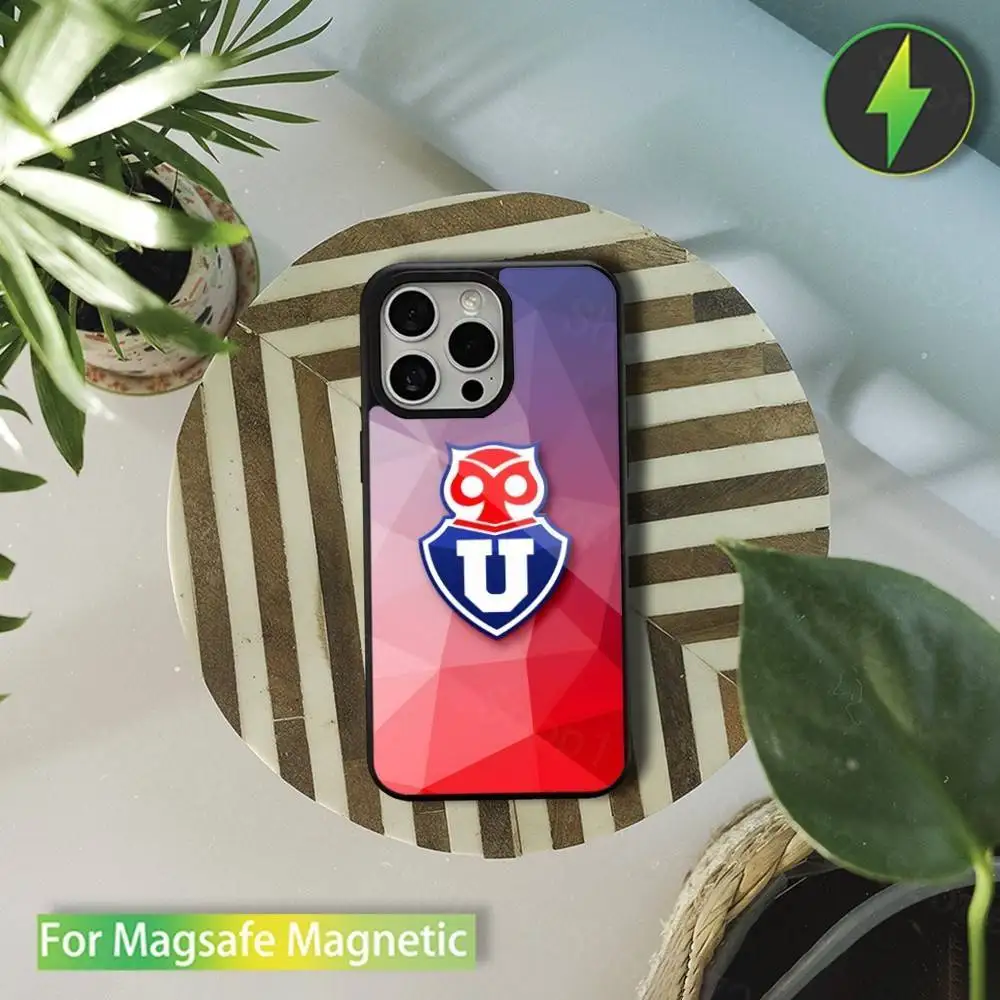 Capa de telefone com logotipo c-chile u-university para iphone 16,15,14,13,12,11, pro, max, plus, mini, magsafe, capa de carregamento magnético sem fio
