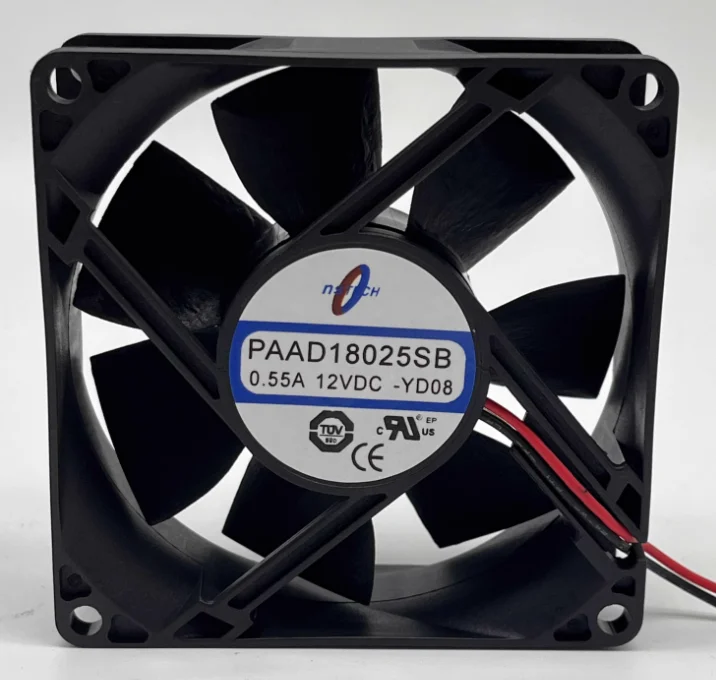 

PAAD18025SB DC 12 В 0,55 А 80x80x25 мм 2-проводной вентилятор охлаждения корпуса