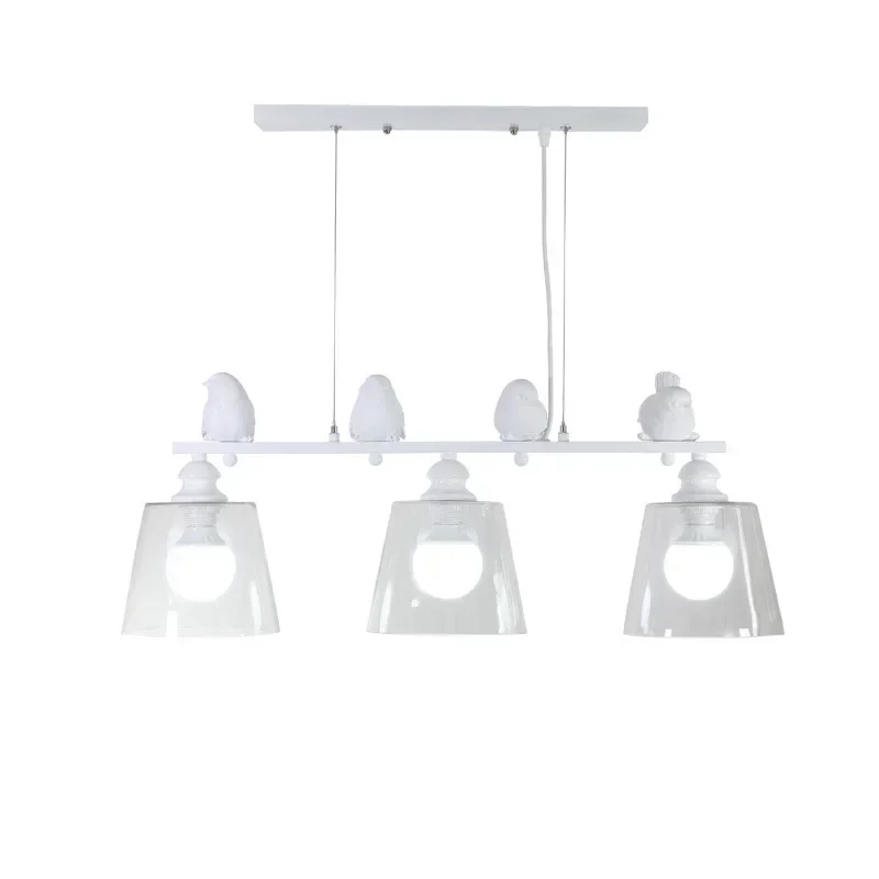 Cross-border Nordic style personality creativity three-headed bird chandelier dining room living room study bedroom glass lamps