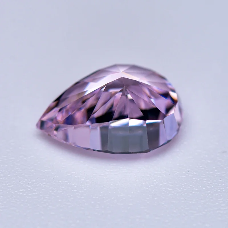 Großhandel 4k Crushed Ice Cut High Carbon Diamond Zirkonia Hellrosa Farbe Birnenform Lab Synthetischer Cz Stein Damenschmuck – Detail 6