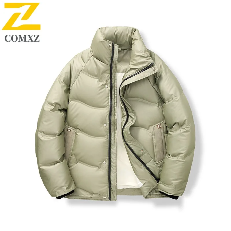 

COMXZ Premium Korean Style Men Down Coat Fashion Stand Collar Comfortable Light Windbreaker Urban Style Cold Proof Winter Jacket