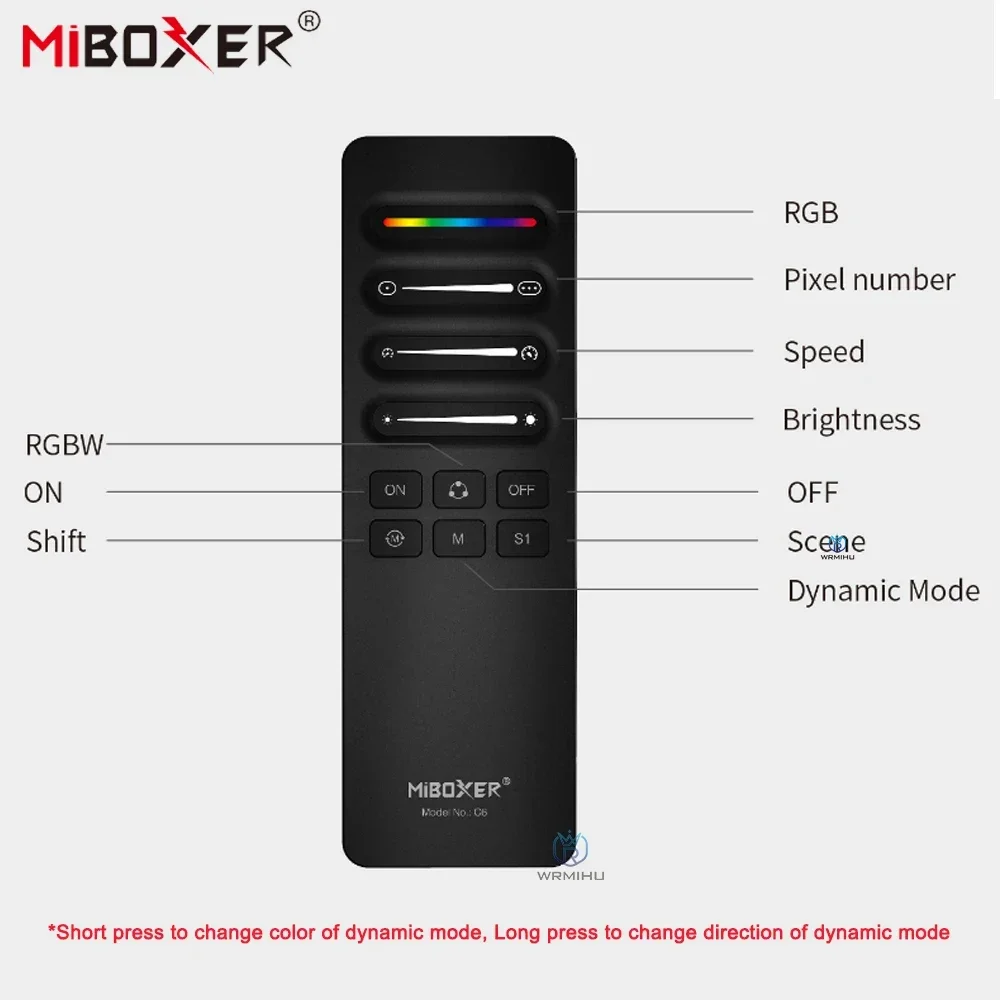 Miboxer C6 2.4G SPI Remote 3V Wireless Dimmer Switch LED Pixel Strip Controller WS2811 WS2812 WS2815 Magnetic Brightness RGB W