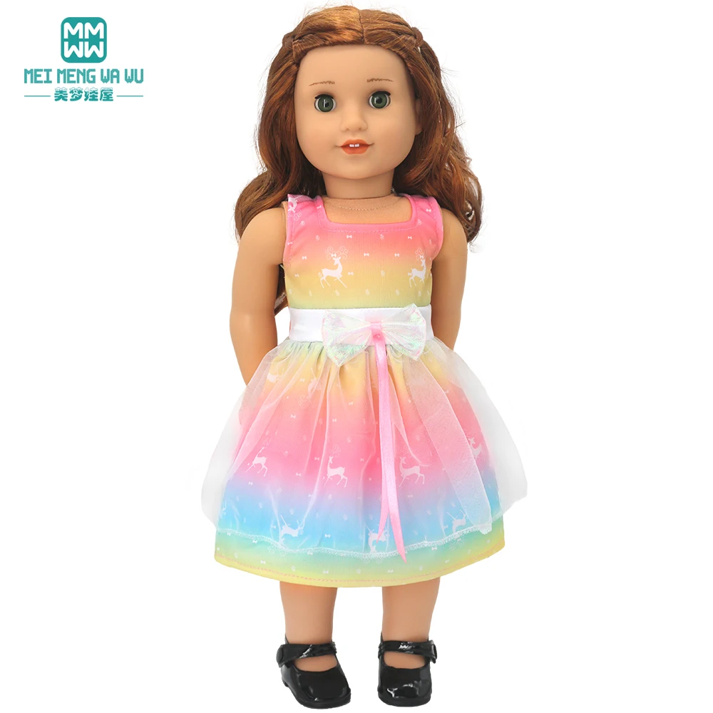 Doll Clothes for 43-45cm New Born American Doll Fashion T-Shirt Overalls Princess Gauze Skirt Gift for Girls