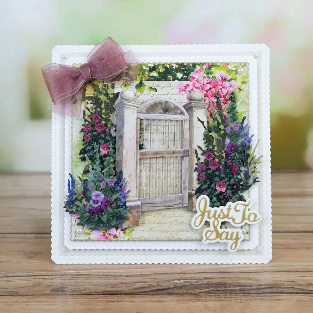 بوابة هولي هوك يعرض خلفية هولي التوت ندفة الثلج جميل قطع معدنية يموت Stamps سجل القصاصات Stencil ألبوم صور ورقة #4