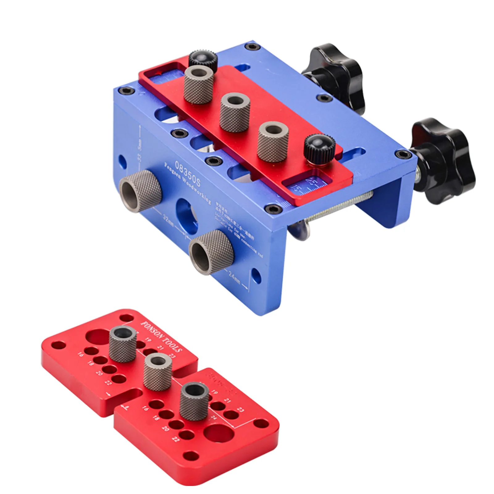 

TEBAK W-120 Woodworking Multifunction Doweling Jig Kit Adjustable Drilling Guide Puncher Locator Pocket Hole Jig Carpentry Tools