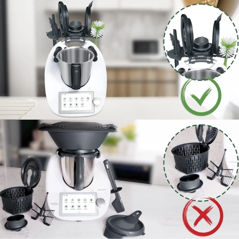 لـ Thermomix TM5 TM6 حامل تخزين الخلاط رف الطبخ حامل منتج الطعام N0PF