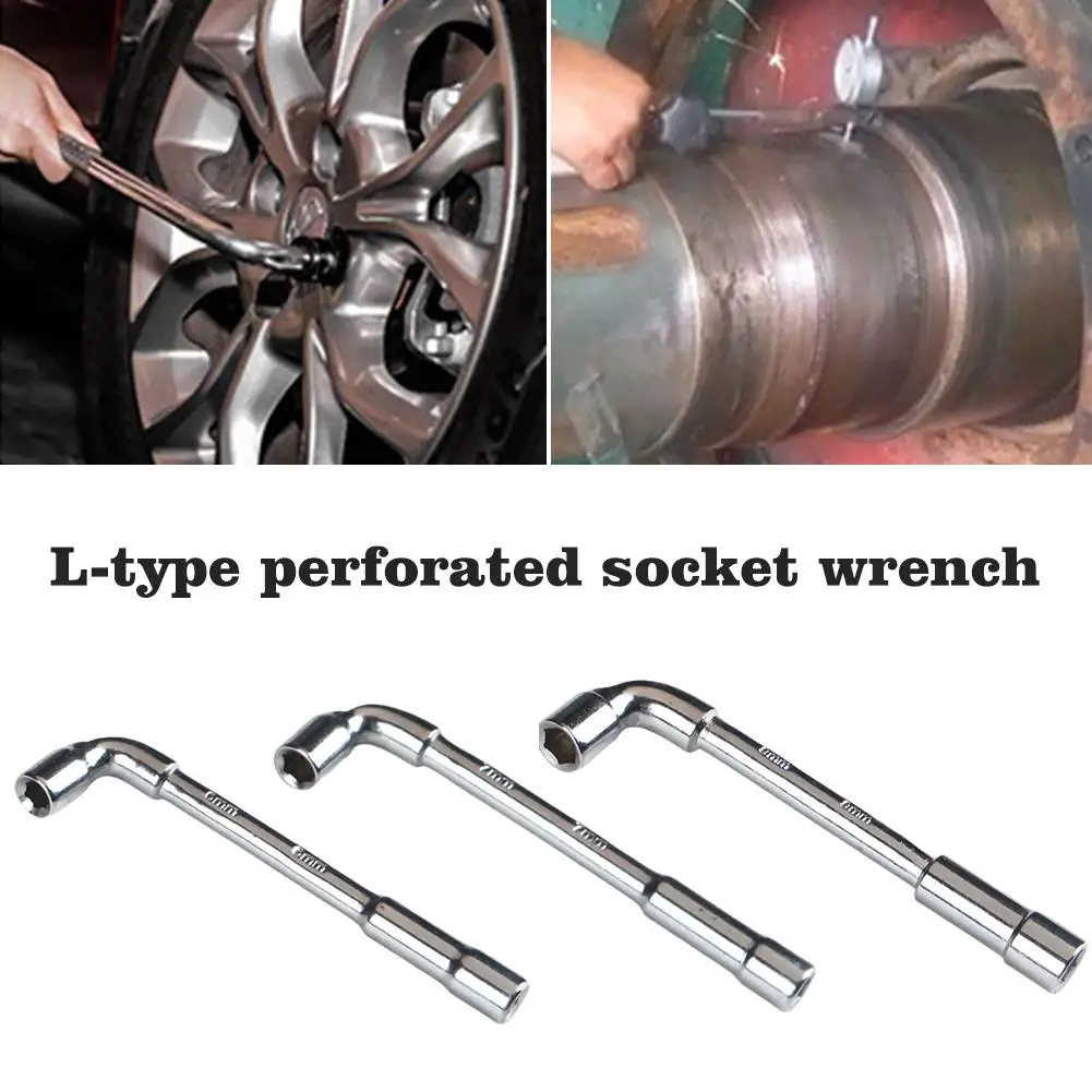 New L-shaped Elbow Socket Wrench 6mm Perforated Sleeve Hardware Dual Wrench Accessories Tools Head Pipe Manual R2S8