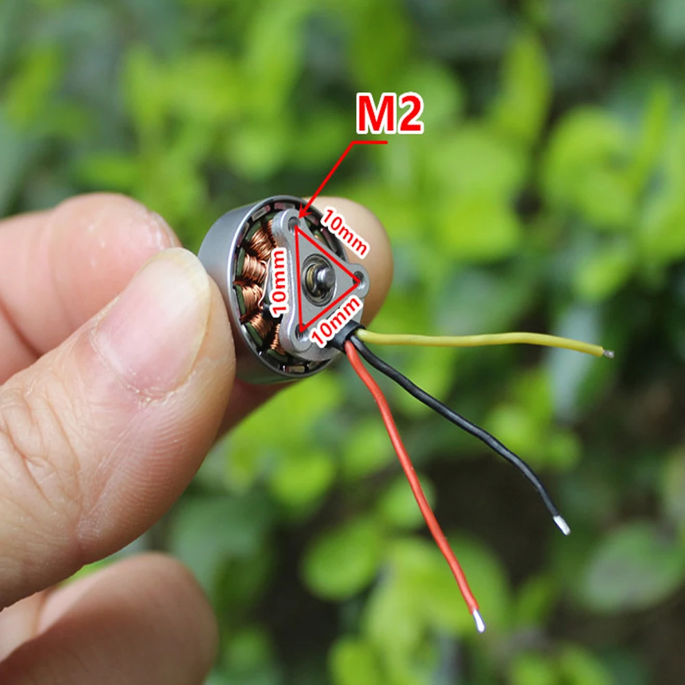 Mini 18mm 3-fazowy silnik bezszczotkowy DC 7.4V 2750KV Szybki wał 2mm 2S-3S BLDC Mały RC Drone FPV Quadcopter Silnik samolotu