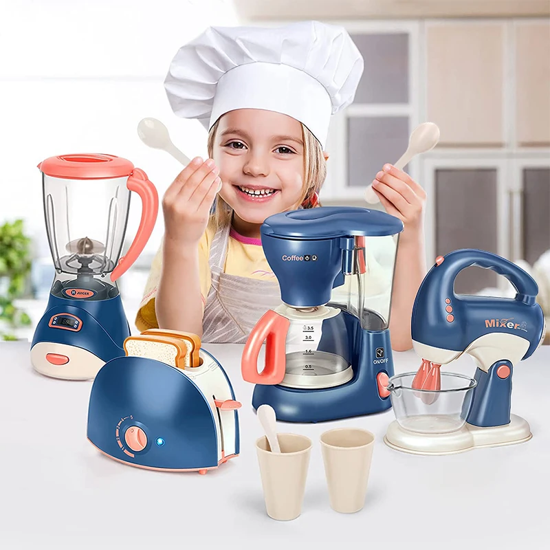 Pretend Play Kitchen Kit Toys Children's Simulation Home Appliances Pretend House Play Juicer Mixer Electric Appliances Kids Toy