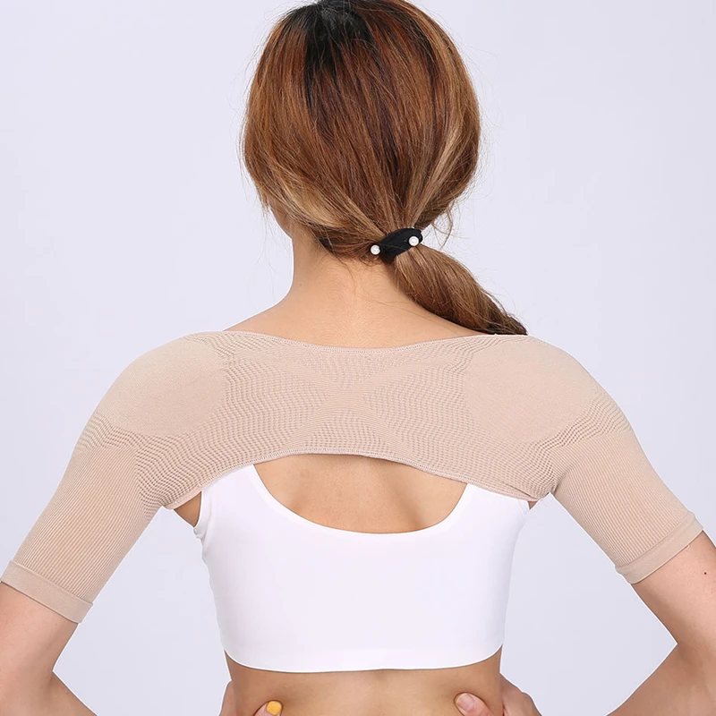 Double Shoulder Support Upper Back Brace Stability Compression Sleeve Wrap Rotator Cuff Shoulder Chronic Tendonitis Pain Relief