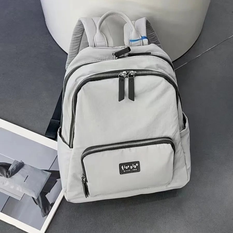 FIDO DIDO 2025 신상 심플하고 세련된 백팩 학생용 백팩 방수 벨트 키체인 하드웨어 지퍼 정품 2537