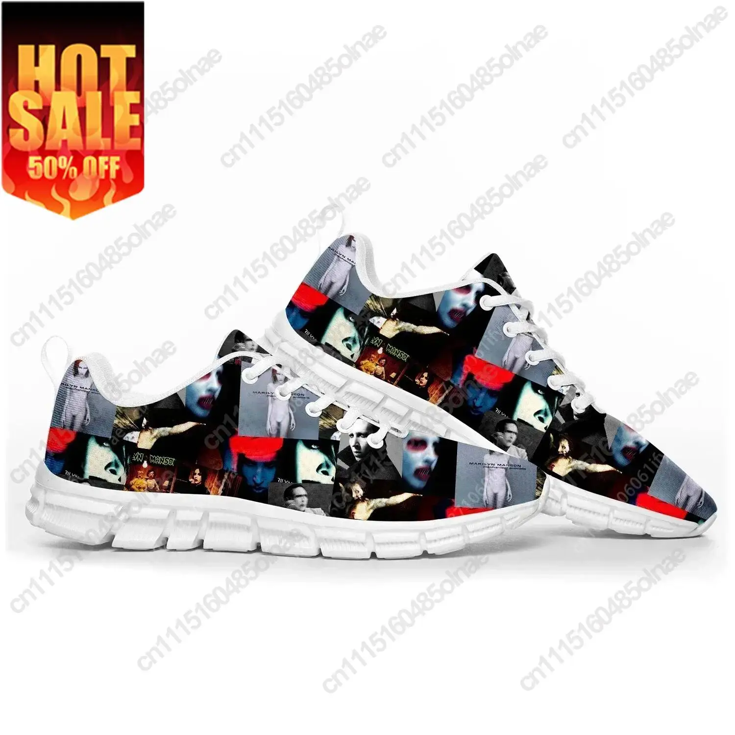 Rock Band Music Singer Marilyn Manson Sports Shoes Mens Womens Teenager Breathable Sneakers Custom High Quality Couple Shoes