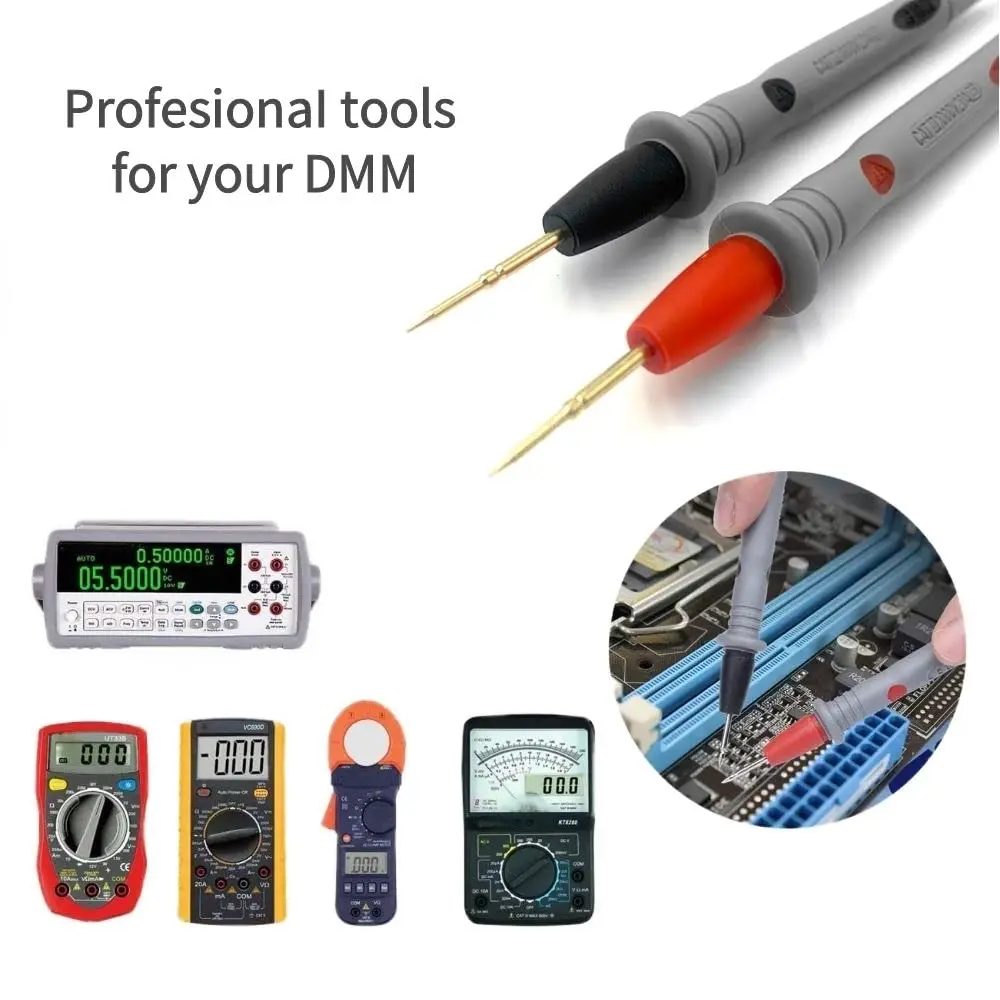 1000V 20A Multimeter Test Leads Probes Banana Plug, 24K Gold Digital Multimeter Probes Electrical Test Probe for most Multimeter