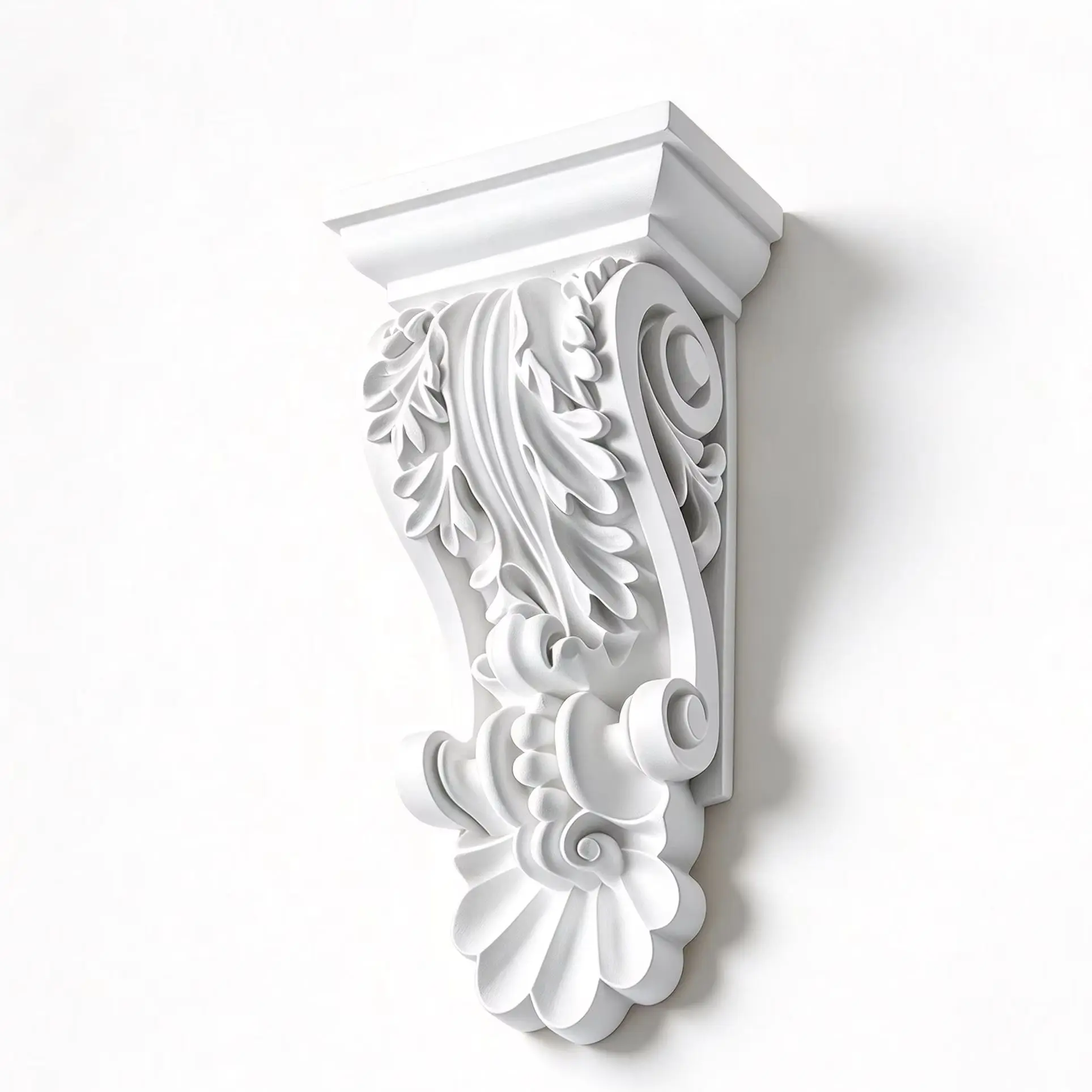 European Carved PU Beam Corbels Paintable Polyurethane Wall Bracket, Decorative Corbel for Lintel Ceiling Doorway Ornament