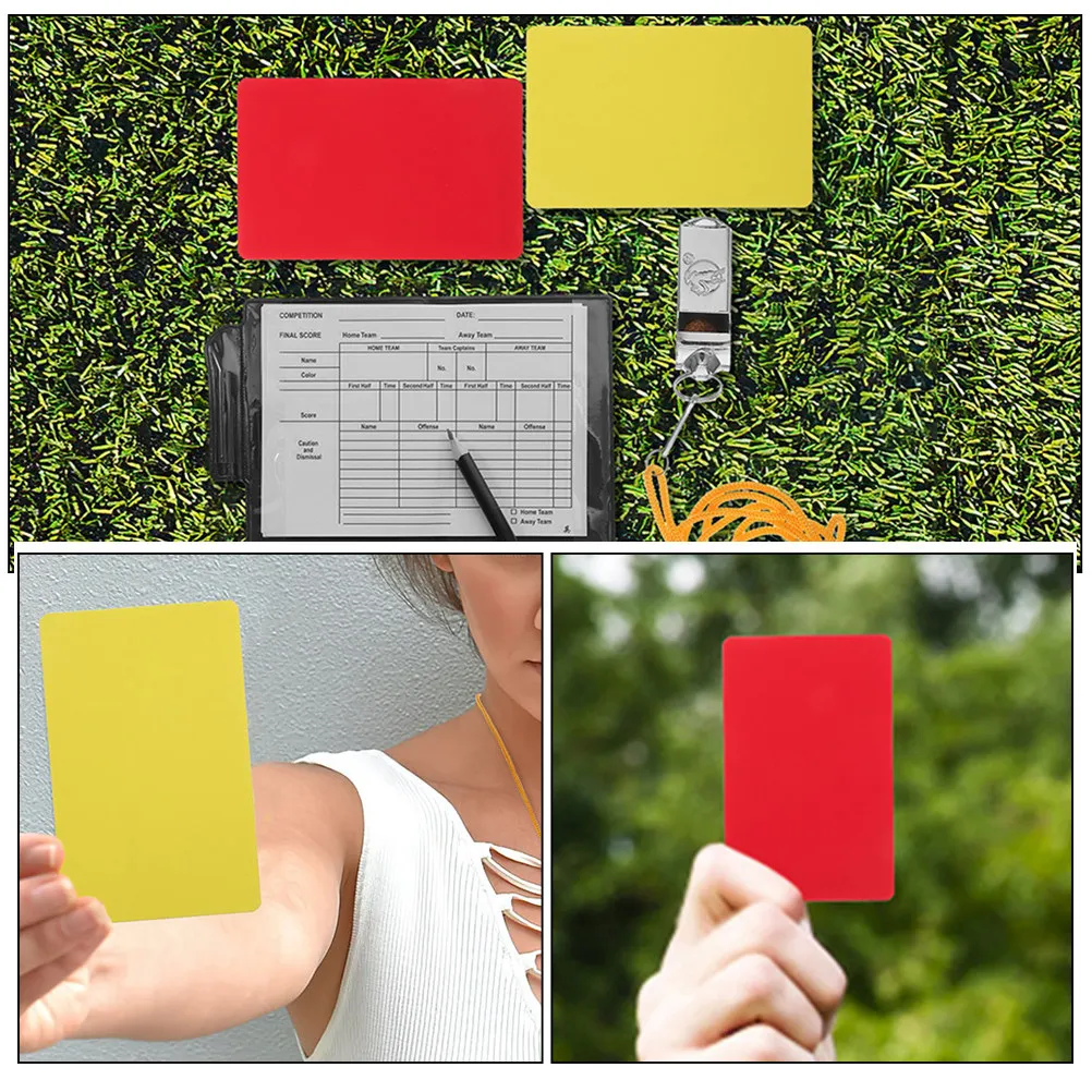 

1Set Football Referee Kit Complete Soccer Referee Cards Red Yellow Metal Whistles Notepad Pen Portable Professional Match