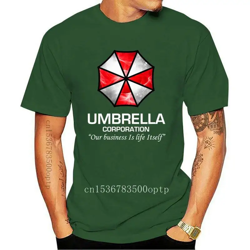 

New Umbrella Corporation Organic T Shirt Crazy Letter Creative Mens Tee Shirts Men Fashions Summer Style Fitness Clothing