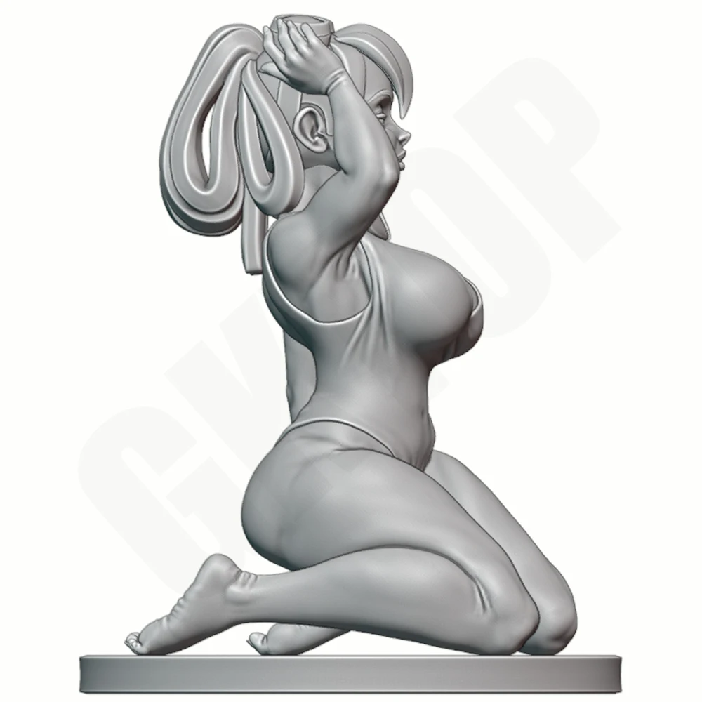 1/24 Frog Element Uniform Female Character Grey Resin Model Unpainted 3D Printed Toy Statue Collectible DIY High Precision Minia view 3