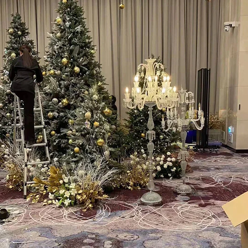 ABEL Lampada da terra in cristallo stile europeo Lussuoso hotel Sala da ballo Decorazione candela per matrimonio Lampada Soggiorno Camera da letto Villa