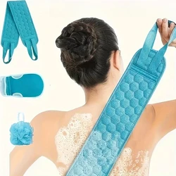 3pcs Exfoliating Bath Towel Set, 3 In 1 Back Bath Scrubbing, Body Cleaning Washcloth, Soft Bath Glove, Shower Ball Loofah