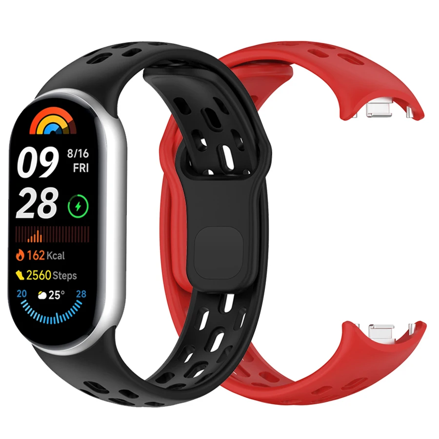 Silicone Strap for Xiaomi Band 11 10 9 8 Honeycomb Breathable Watchband Replacement Bracelet for Xiaomi Mi Band 8 9 10 11 Strap