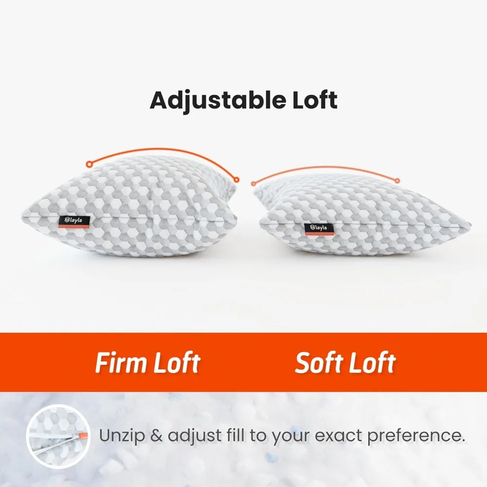 وسادة كابوك تبريد فاخرة من ليلى سليب - مقاس كوين، دعم قابل للتعديل للرأس والرقبة