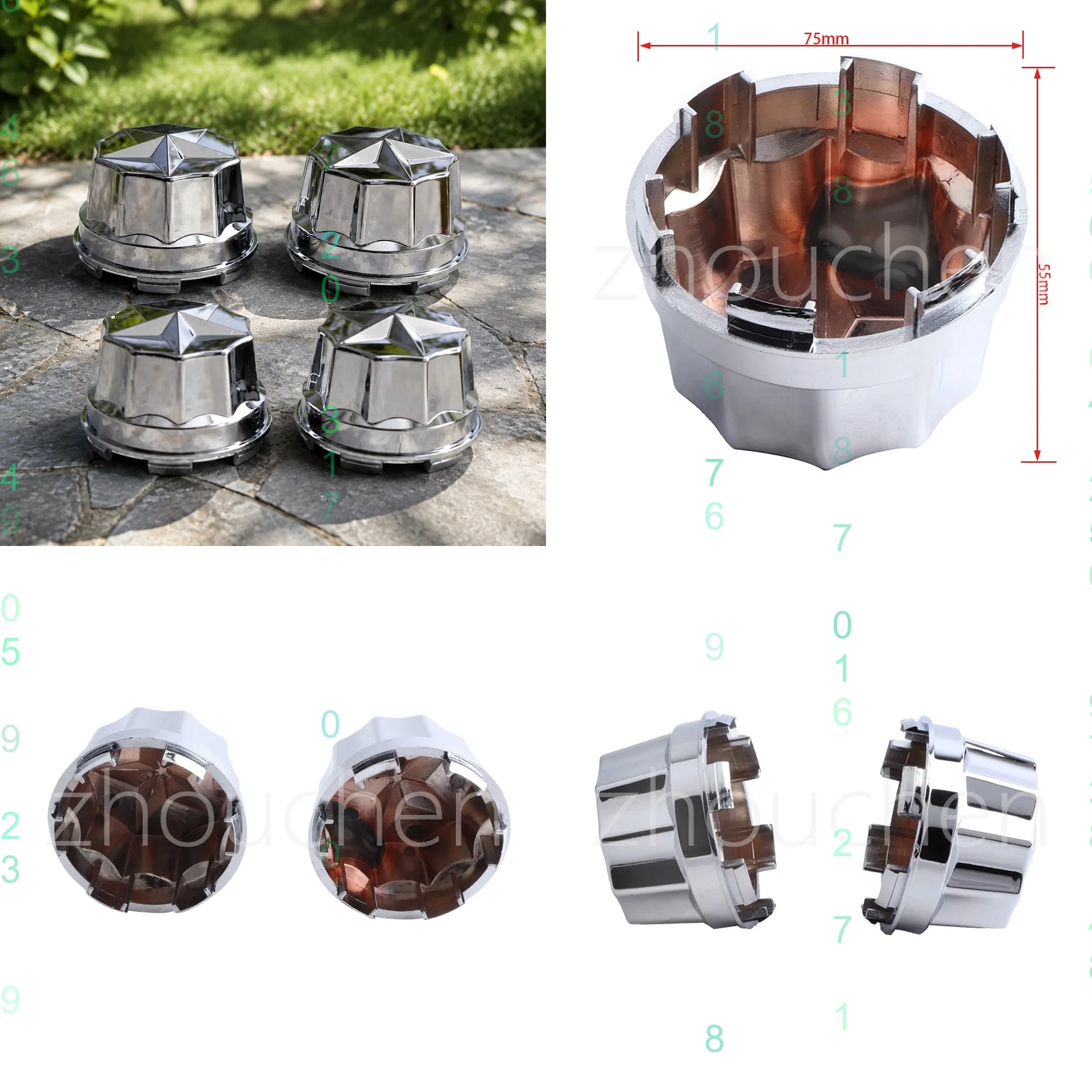 4pcs Decorative Electroplating Special Cap For 10 12 14 Inch Alloy Wheels ATV Quad Accessories