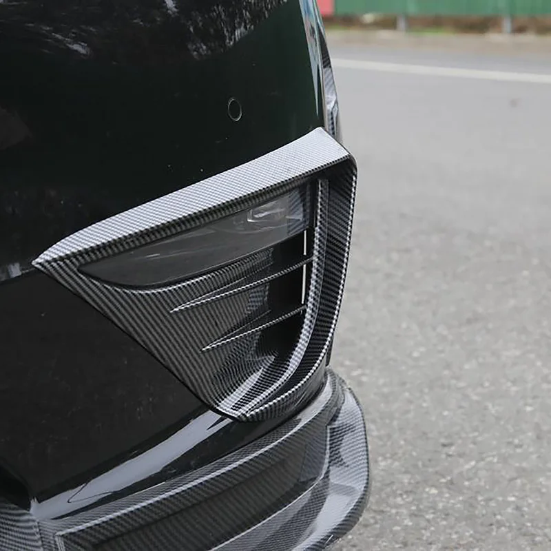 ⭐Genuine⭐ For Tesla Model Y 2021-2024 Accessories Front Bumper Fog Light Cover Frame Trim ABS Car Lamp Shell Guard Decoration