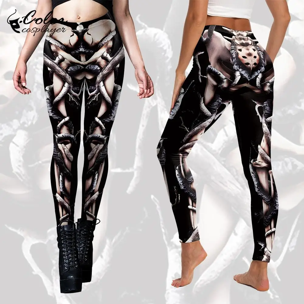 

Color Cosplayer Gothic Legging for Women Skinny Pants Holiday Party Trousers Carnival Halloween Devil Pattern Cosplay Costume