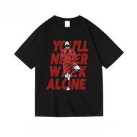 Premier League Football Peripheral Pattern Printing High Quality Men's Clothes Cotton Crew Neck Short Sleeve T-Shirt