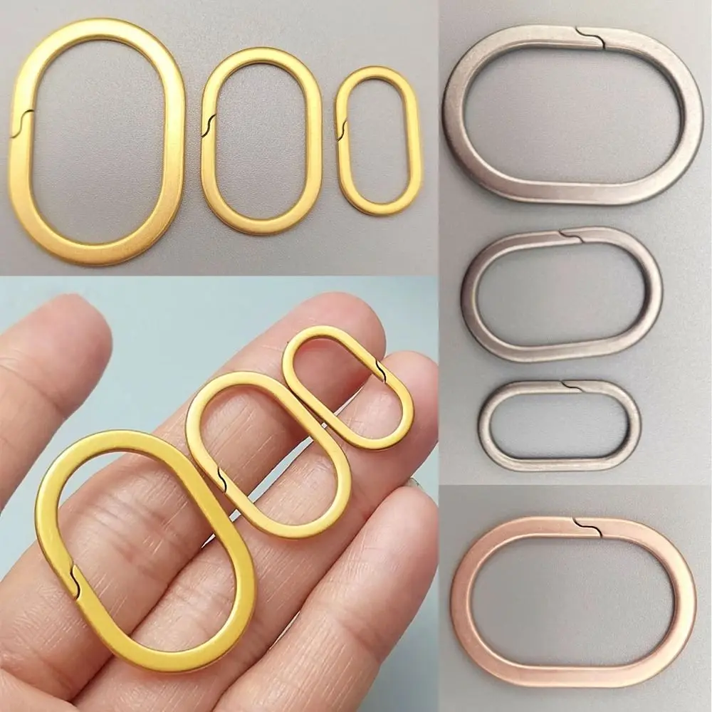 

New Real Oval Key Rings Titanium Alloy Super Lightweight Keychains Buckle Man Car Keychain Male Creativity Gift