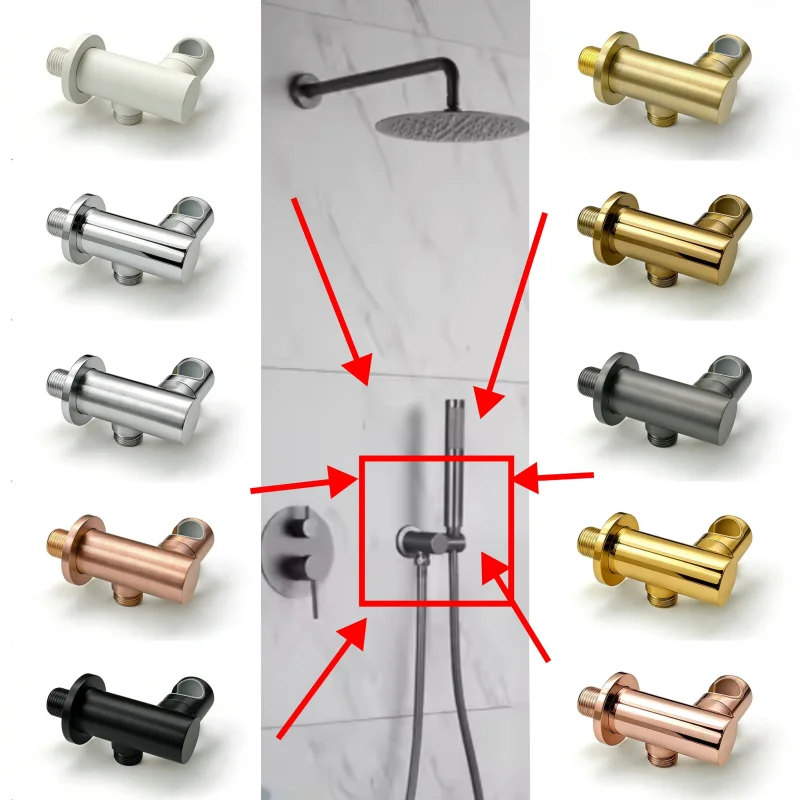 

Chrome Hand shower Bracket Rotating Shower Head Holder Faucet Accessory Bathroom Wall Mounted Bracket Rose Gold Hand Holder