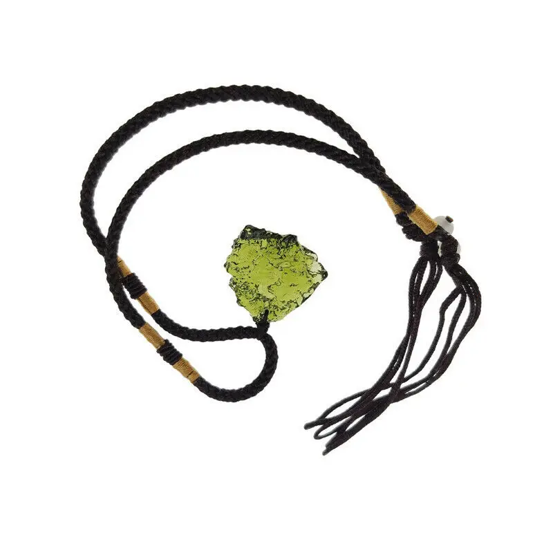 자연 녹색 체코 Moldavite 운 석 영향 펜 던 트 목걸이 차크라 치유