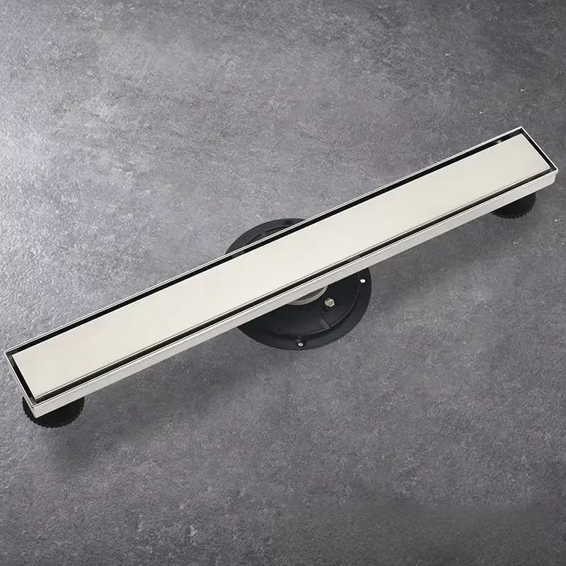 Rectangular Floor Drain for Bathroom Shower 304 Stainless Steel Anti Odor Linear Drainage Compatible with Tile Marble Slate