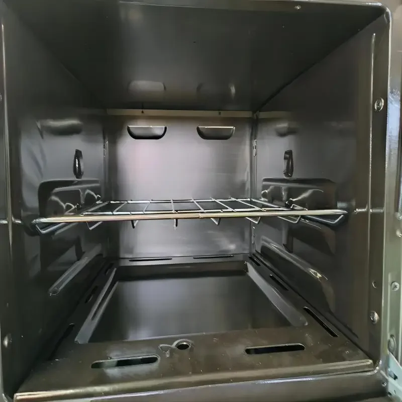 Fogão de 4 queimadores com forno a gás com forno de pizza, armário de restaurante, combinação de engenharia de cozinha, fogão de mesa elétrico