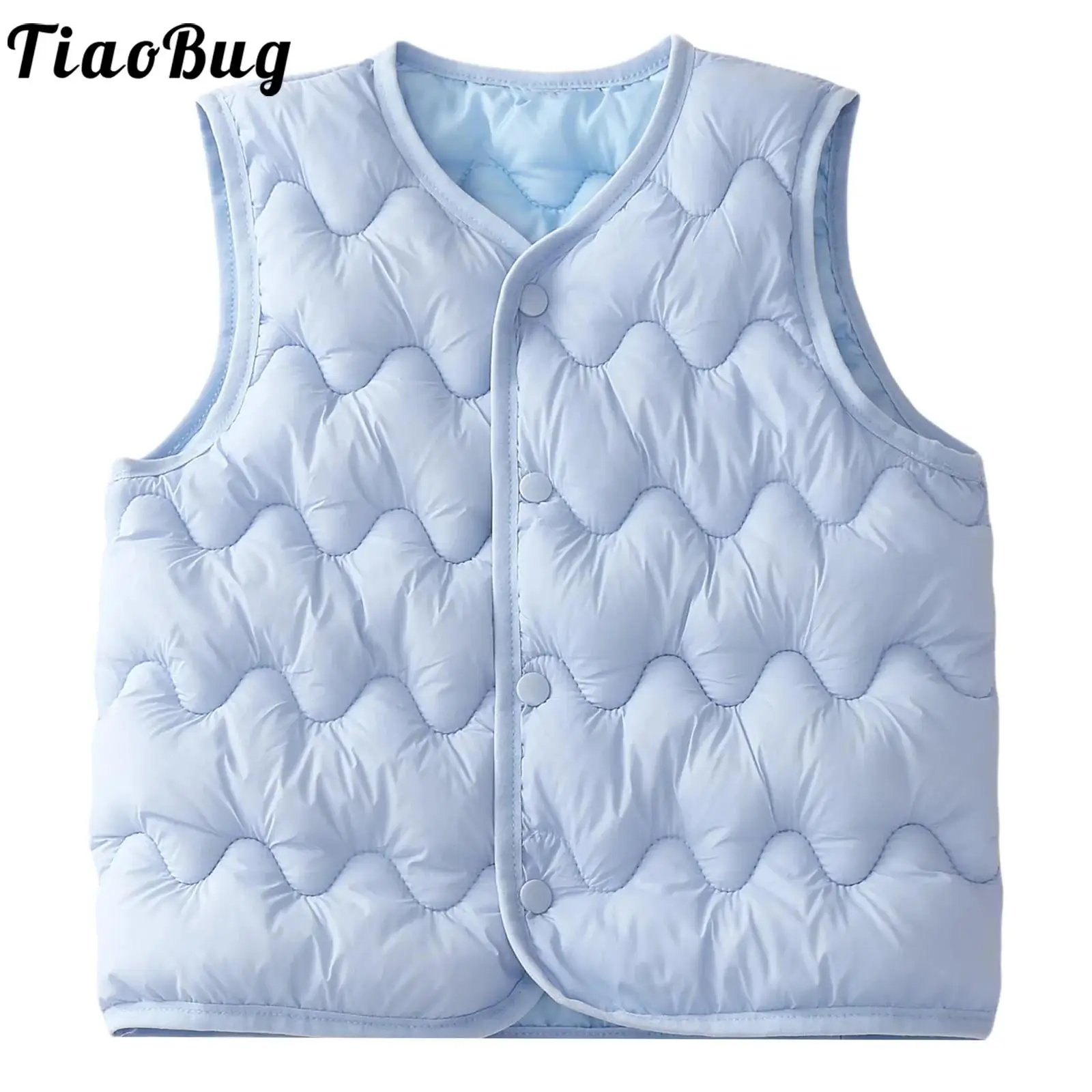 طفل أطفال سترة دافئة معطف بلا أكمام أزرار الضغط وسادة مبطنة مبطن البخاخ ملابس خارجية بنين بنات ملابس الخريف الشتاء