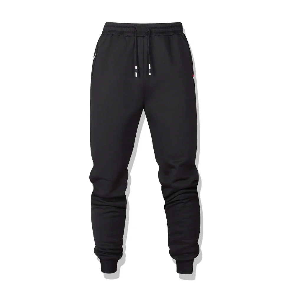 Men's Winter Warm Sports Pants Drawstring Thick Thermal Casual Trousers Men Solid Lambswool Fitness Jogging Windproof Sweatpants