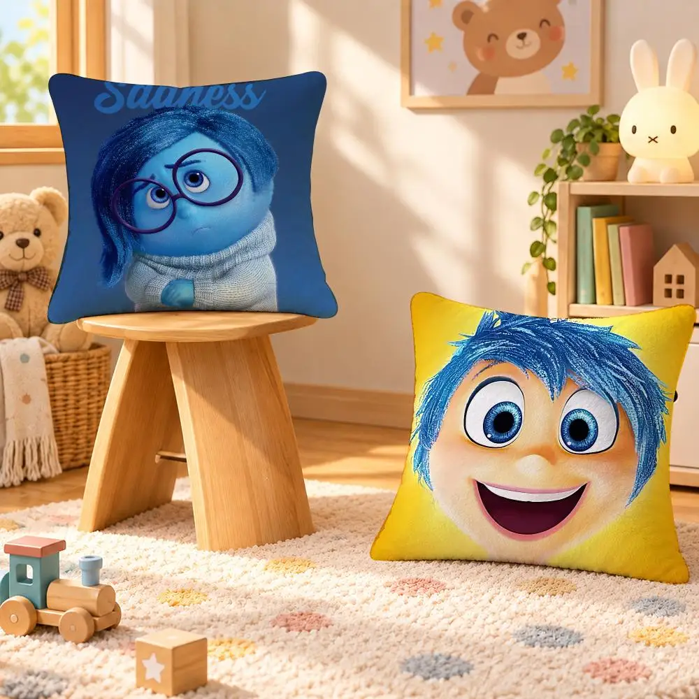 Movie Inside Out Emotion Art Cushion Cover Personalized Soft Plush Pillow Living Room Home Sofa Bedroom Office Car Cushion