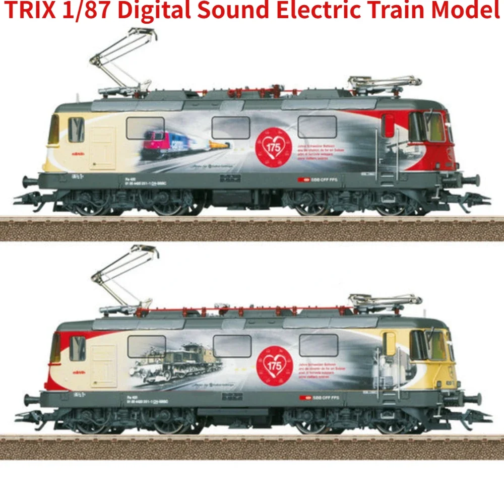 

Модель поезда TRIX 1/87, модель 25875 RE420 Swiss Face SBB, современная модель электрического поезда с цифровым звуком DCC, игрушка в подарок