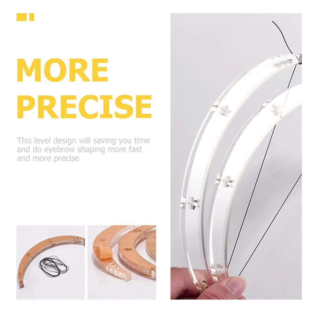 1 conjunto de régua de sobrancelha profissional, kit de modelagem de plástico, tamanho ajustável, ferramenta de design de nível para sobrancelha precisa