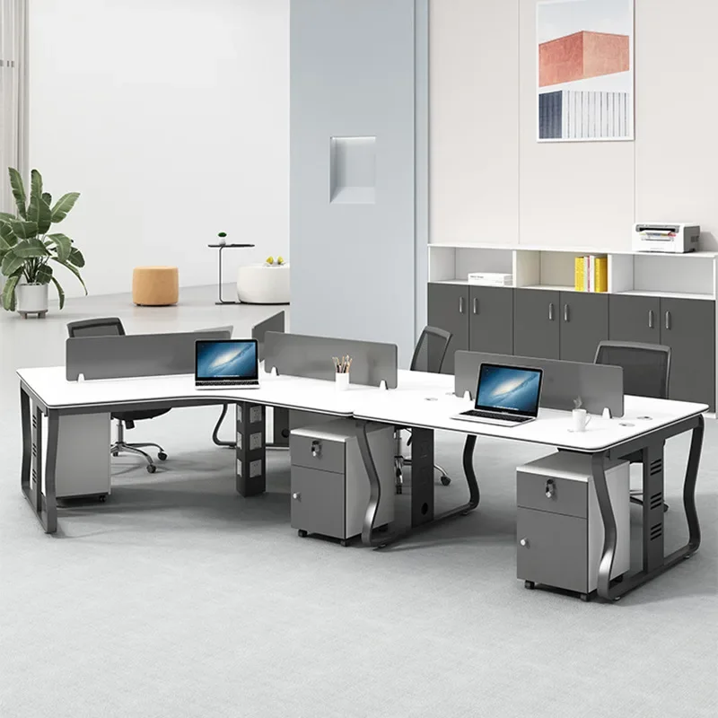 White Office Furniture Table, Desk Chair, Computador, Mesas, Organizador, Jogos