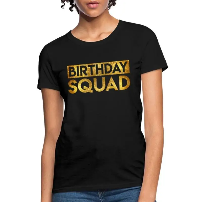 

Женская футболка Birthday Squad с искусственным блеском для вечеринки