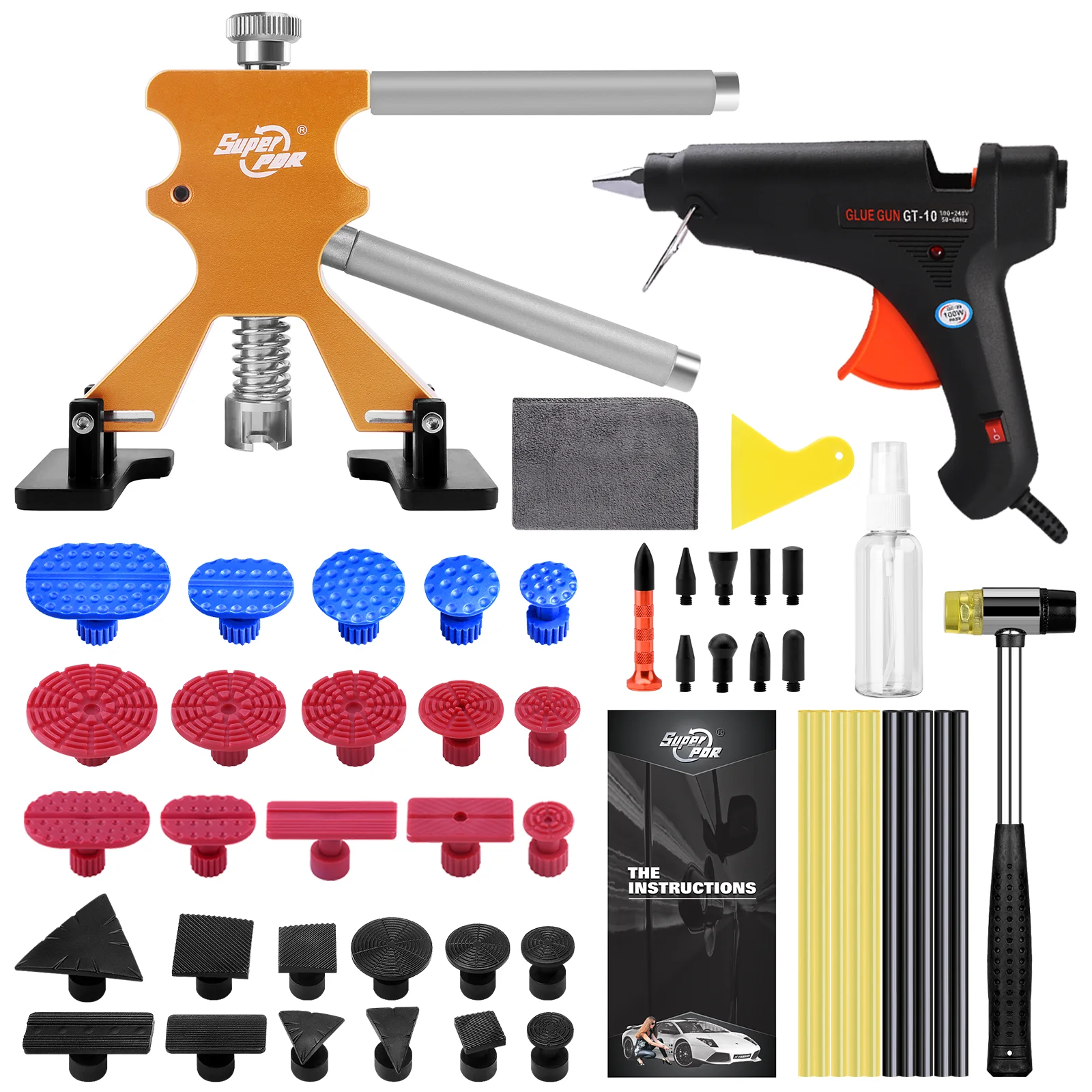 PDR Car Dent Removal Dent Puller Auto Body Repair Tool Kit Car Body Denting Dent Remover Kit di strumenti di riparazione senza vernice per Auto